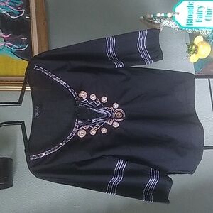 Rafaella embroidered Blacktop